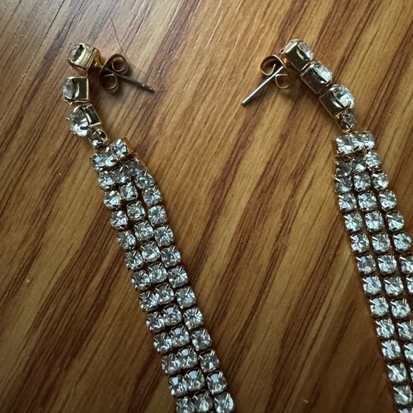 Ettika Gold Crystal Dangle Earrings - Picture 3 of 3